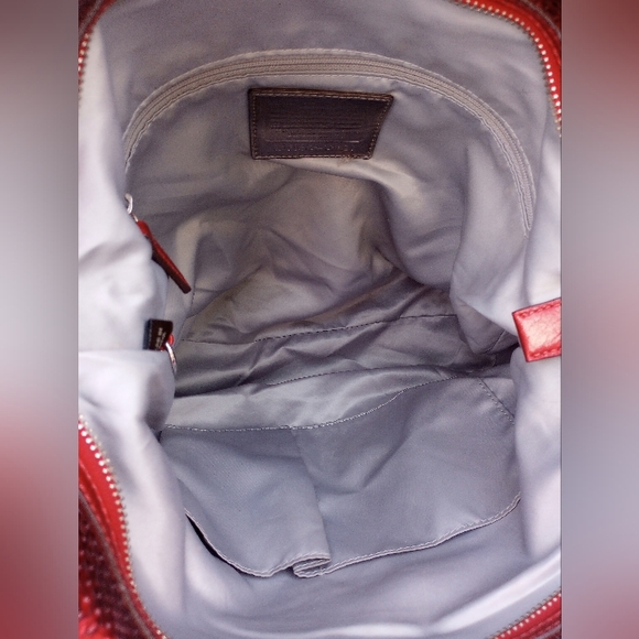 Coach Red Sequin Poppy Spotlight Tote Shoulder Bag - Picture 12 of 16